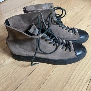 Buttero Made in Italy Suede and Leather High Top Sneakers, Sz 9.5
